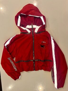 I.AM.GIA Red & Silver Windbreaker & Pants matching track suit - Medium